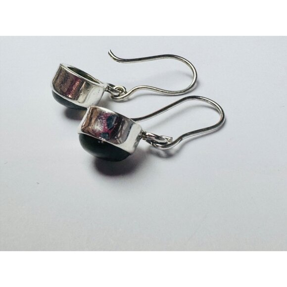 Brand New Sterling Silver 925 Drop Dangle Earrings with Round Labradorite Stone - Picture 3 of 7